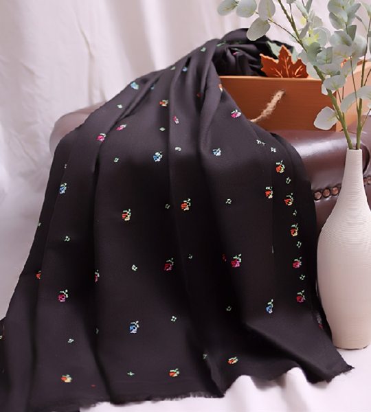 Jasmeen - Cross Stitch Embrioded Wool Shawl